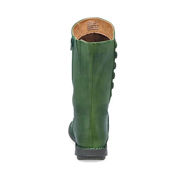 Miz Mooz Petrillo Women's US 9-9.5 Green Leather Ruched Mid-Calf Boots RHS5431